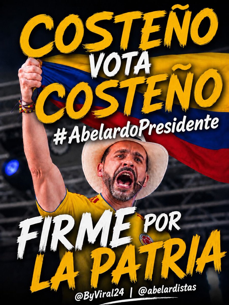ByViral24's tweet photo. 🔴🇨🇴 AMIGOS COSTEÑOS SALVEN USTEDES LA PATRIA!!!

#AbelardoPresidente https://t.co/rNDnPlR6ay