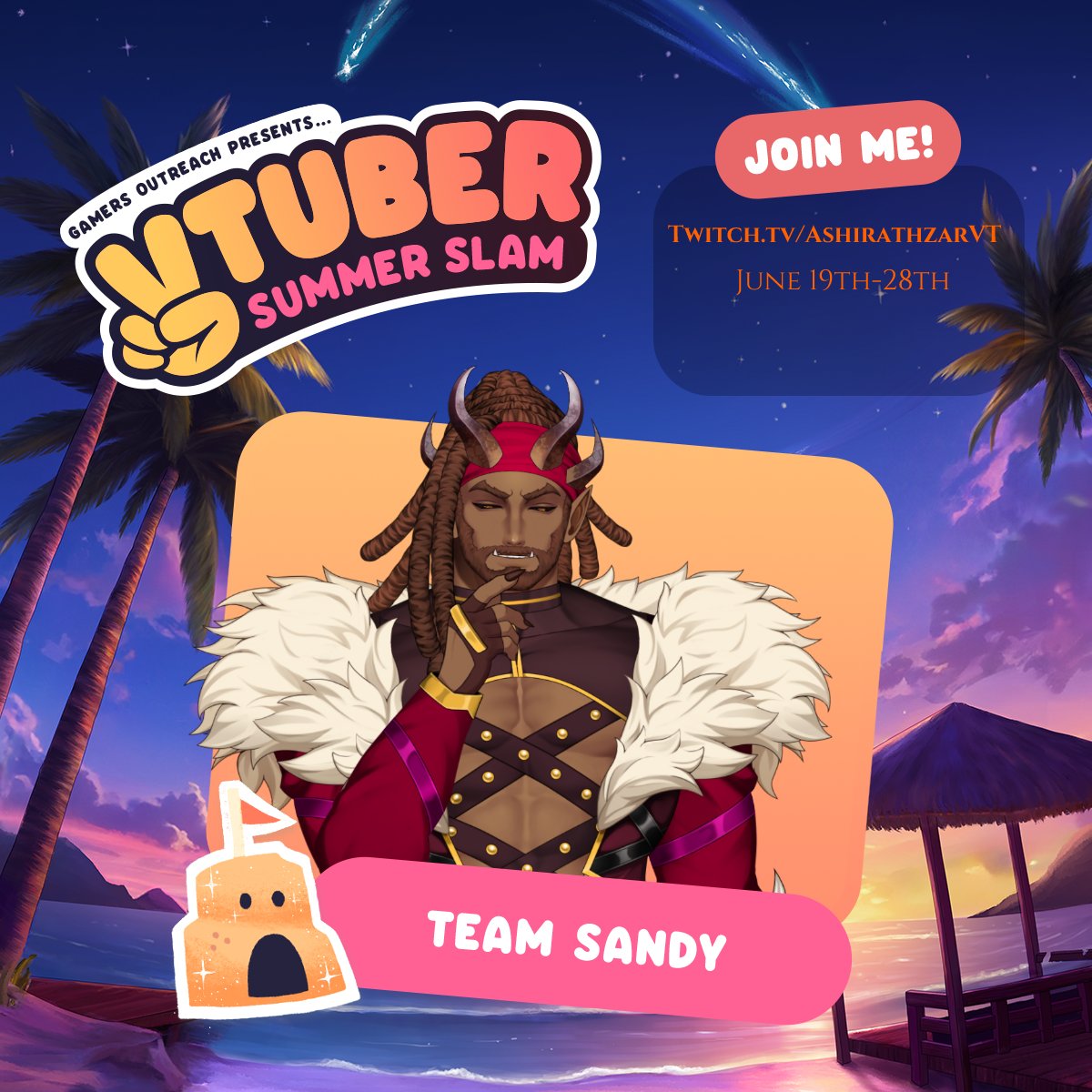 AshurathVT's tweet photo. Stream is setup for today in 12 minutes at 7:30pm EST. This will be our first stream in the VTuber Summer Slam on their Cobblemon Server
#TeamSandy #VtuberSS2026 https://t.co/phvgLqkmiA