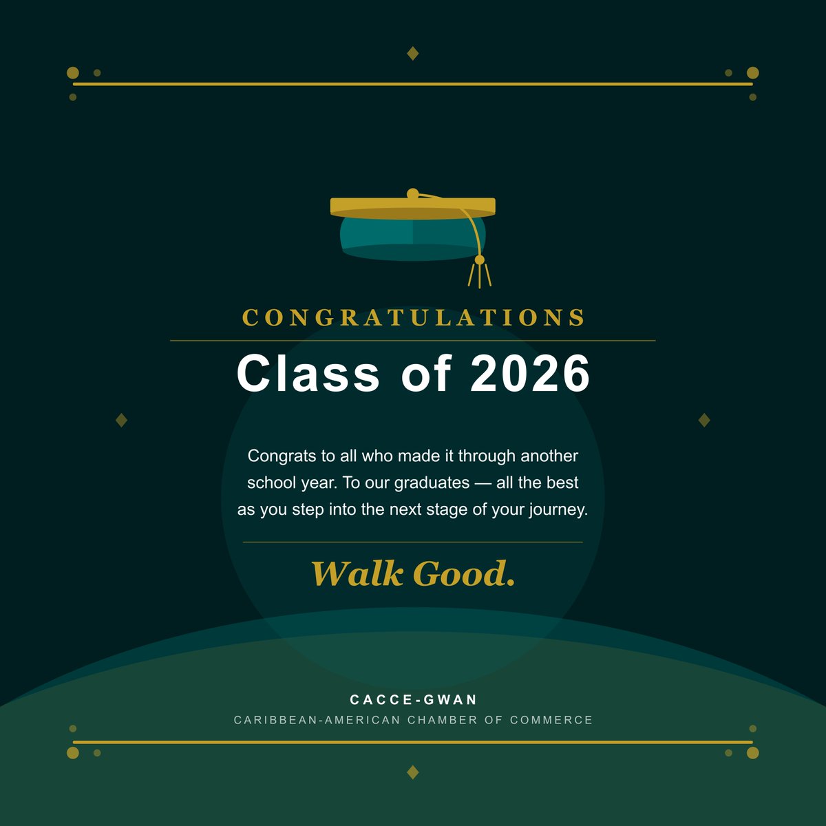 caccegwan's tweet photo. Congratulations, Class of 2026!

Congrats to all who made it through another school year. To our graduates — all the best as you step into the next stage of your journey.
Walk Good.
https://t.co/DTX7400EbT
🎓 🎉 🎓
#Graduation
#ClassOf2026
#WalkGood
#CACCEGWAN https://t.co/LX5j6gQUzD