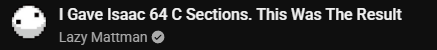 Deltarious5's tweet photo. i love seeing the most random titles that sound downright insane if you don't have the context lmao (also go check out @LazyMattman cause he does amazing Binding of Isaac content with perfect reactions) https://t.co/lQacBKYq44