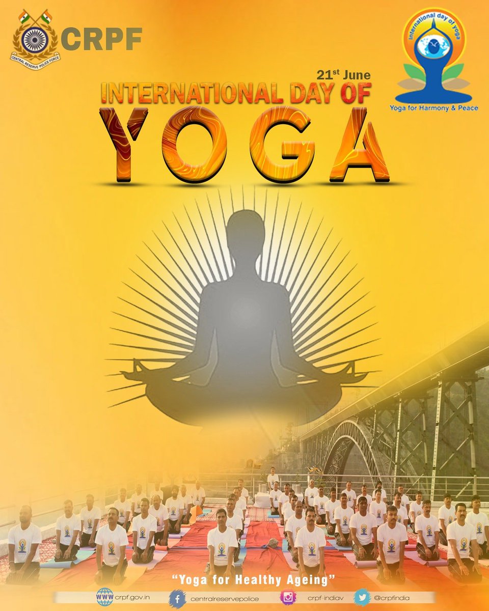 crpfindia's tweet photo. On the auspicious occasion of #InternationalYogaDay, DG #CRPF Shri G. P. Singh, IPS, and all Ranks extend their warmest wishes to everyone. 

​The age-old Indian Yoga system is a timeless gift that heals both body and soul, bringing holistic wellness to our lives. Let us embrace this path to health and harmony today.

#NationFirst
#Vandematram150 
#MissionNaxalMuktBharat2026
 #YogaWithCRPF
#IDY2026
#YogicWarriorsCRPF
@MoHFW_INDIA
@moayush
@mdniy
@gpsinghips
@crpf_j
@CentralZoneCrpf
@northeast_zone
@southzone_hyd
​#YogaDay 
#CRPFIndia
#HolisticWellness