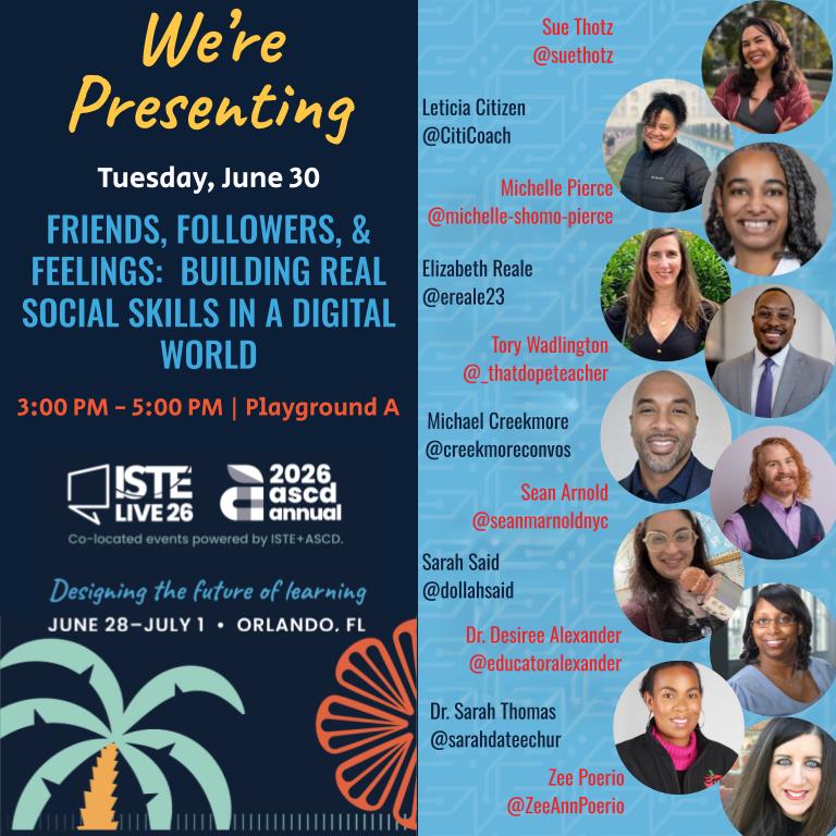 CitiCoach's tweet photo. 🚨#ISTELive, Practice your #DigCit Connections! 

🤳🏽Explore low-tech interactive stations
💥Learn 2 repair online friendships
🤳🏽Recognize thinking traps
💥Distinguish friends from followers
🤳🏽Understand belonging vs. peer pressure
💥Practice healthy communication skills

👇🏽Deets https://t.co/3iSeou3Be8