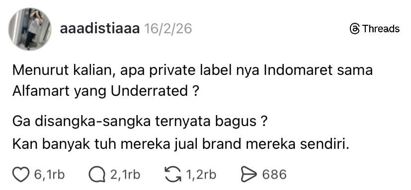 nadaeladela's tweet photo. KAKK MAKASIH YAAA😭🙏 DEMI APAA KALIAN HARUS TAUU JUGAAA 😭🫶🏻

Gara-gara kamu aku jadi kepo sama private labelnya minimarket ini yang underated—TERNYATA PRODUKNYA GOKIL 👍🏻￼ https://t.co/c3K6zCpQMv