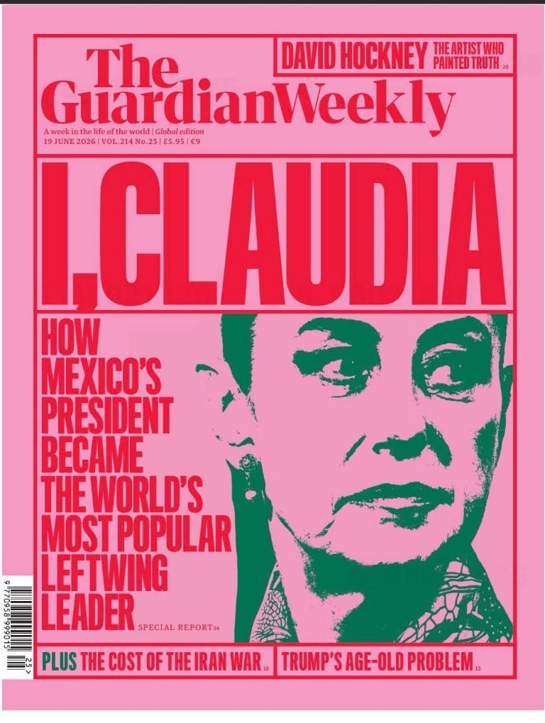 Arouet_V's tweet photo. Los jilguerillos del gobierno son muy limitados, por ejemplo @ElSoberanoMX y @paezvarela, entro otros muchos. Presumen la portada de The Guardan Week porque está @Claudiashein pero no se dan cuenta de que la están comparando con la dictadura argentina de los 70 y 80. https://t.co/q824rkcpK0