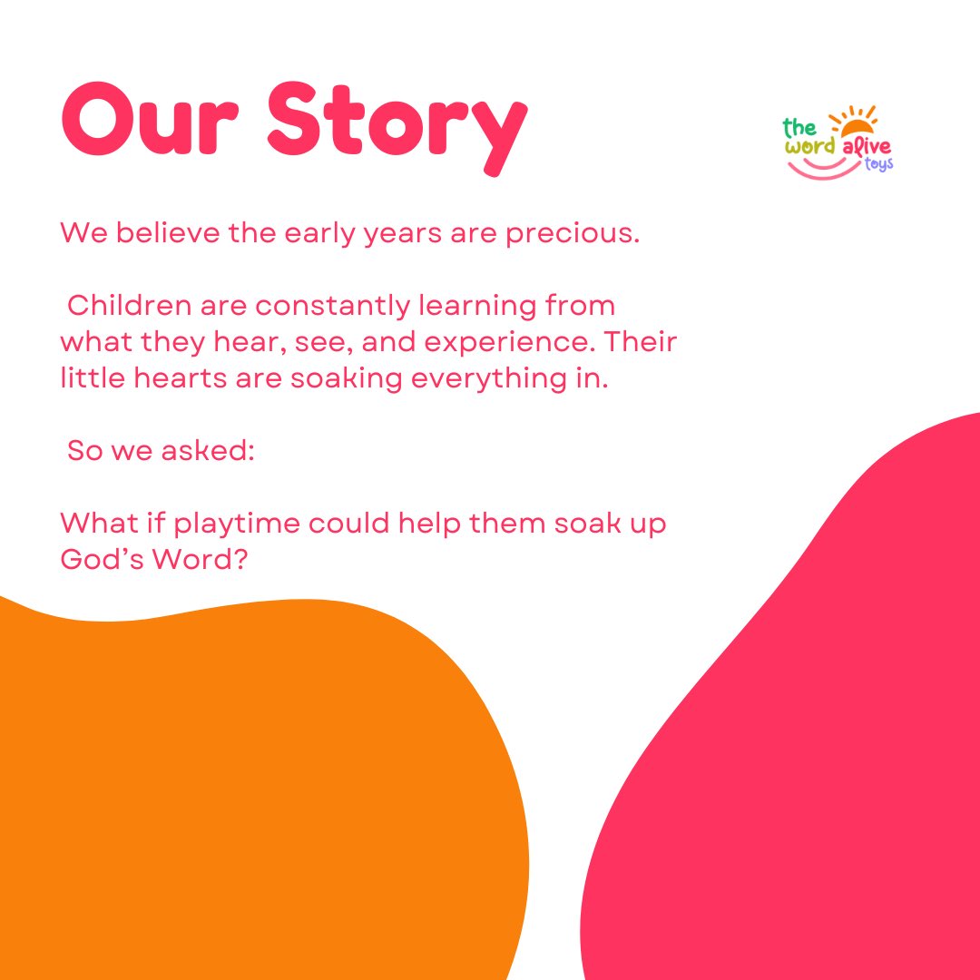 TheWordAlivetoy's tweet photo. Welcome to The Word Alive Toys 🤍

We believe playtime should be more than just play. It can help children discover Jesus, learn God’s Word, and and grow in their identity in Christ.

We create toys that do just that.

Follow along as our journey begins. https://t.co/oUycDt3LXh