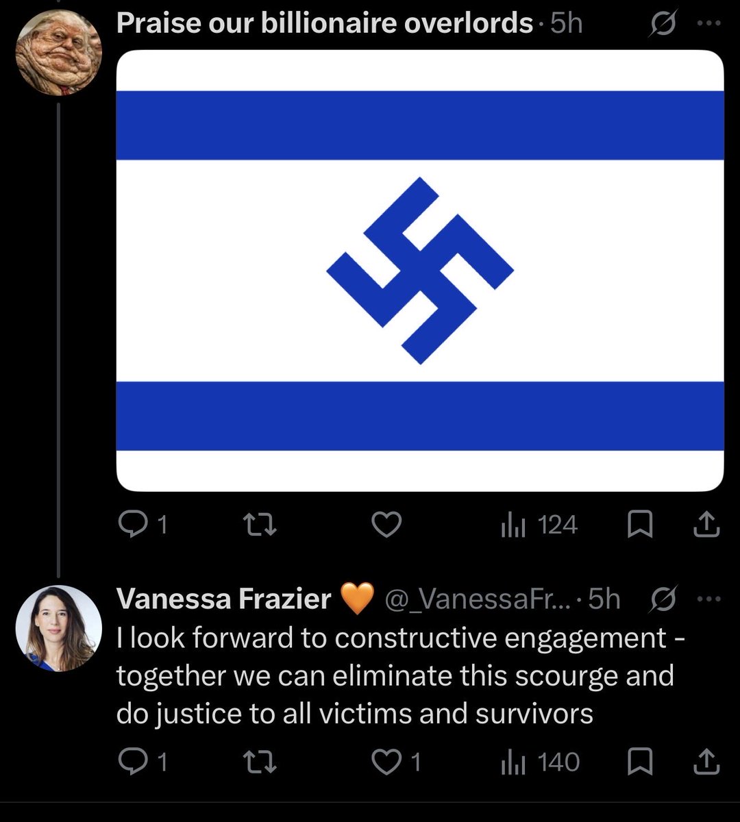 Ostrov_A's tweet photo. Remember that UN official that wouldn’t allow Israel’s Amb. @dannydanon to reply to her blood libel against the Jewish state?

Well this is her, @_VanessaFrazier, also engaging with this vile antisemitism, less than 24 hours after. NOW you get it? https://t.co/ZhUbHCpaNp