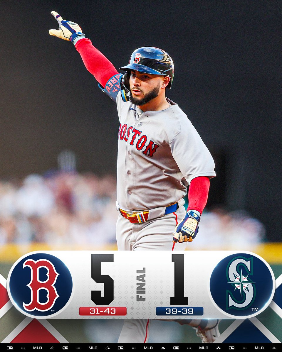 MLB's tweet photo. The @RedSox clinch the series W in Seattle! https://t.co/ucgxk8J3Po