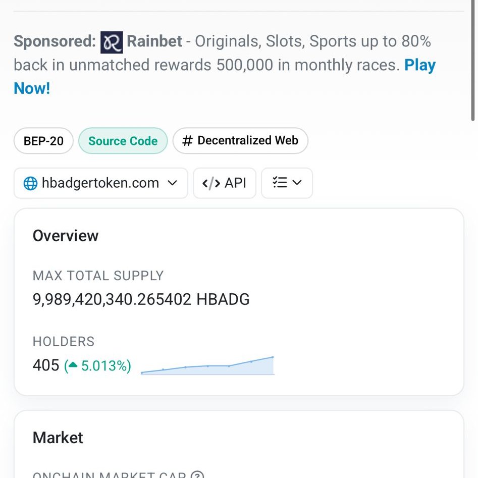 Hbadger_token's tweet photo. Nothing much to see here, but $HBADG just crossed over 400 holders ⚡️

That's 400 Solid Badgers 🦡🟡