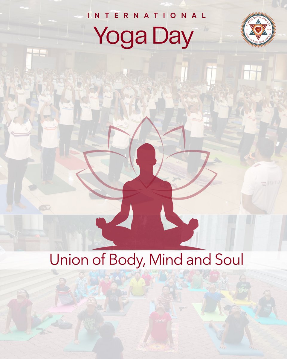 AVMupdates's tweet photo. Yoga reminds us that true growth comes when the Body, Mind, and Soul work in harmony. @iHariPrabodham
#InternationalYogaDay #AVM
#Atmiya #HolisticEducation
#UnionOfBodyMindAndSoul
#WeAreOne https://t.co/0aDucfLP8V