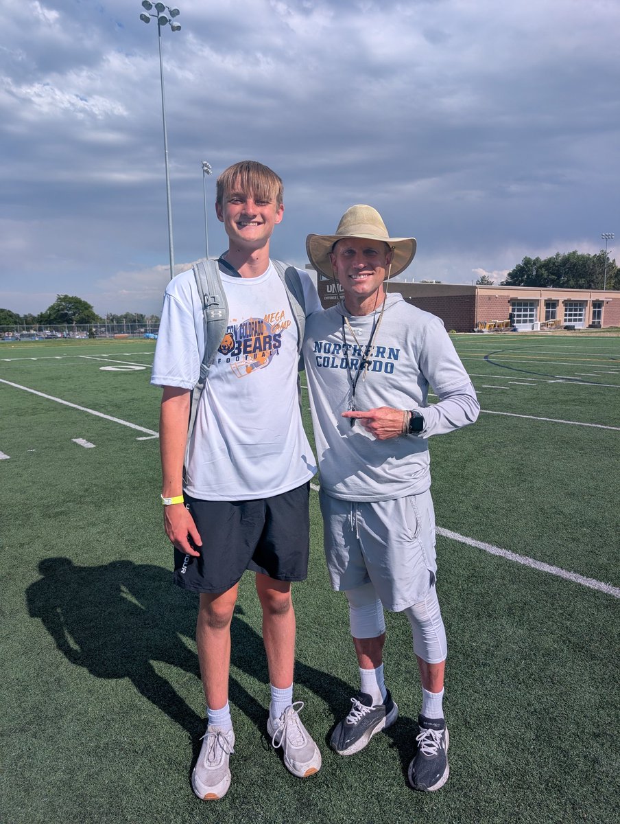 TraeAnderson14's tweet photo. UNC - University Northern Colorado - Thanks coach for the invite. Great doing camp w teammates and having the support of @coachcglove from BHS Berthoud there. @kaisonselck06 @twdtre   @CoachNickNissen @CoachJdubb12 @CoachTicnor @olsen_trey1 https://t.co/pbC19Kq5VP