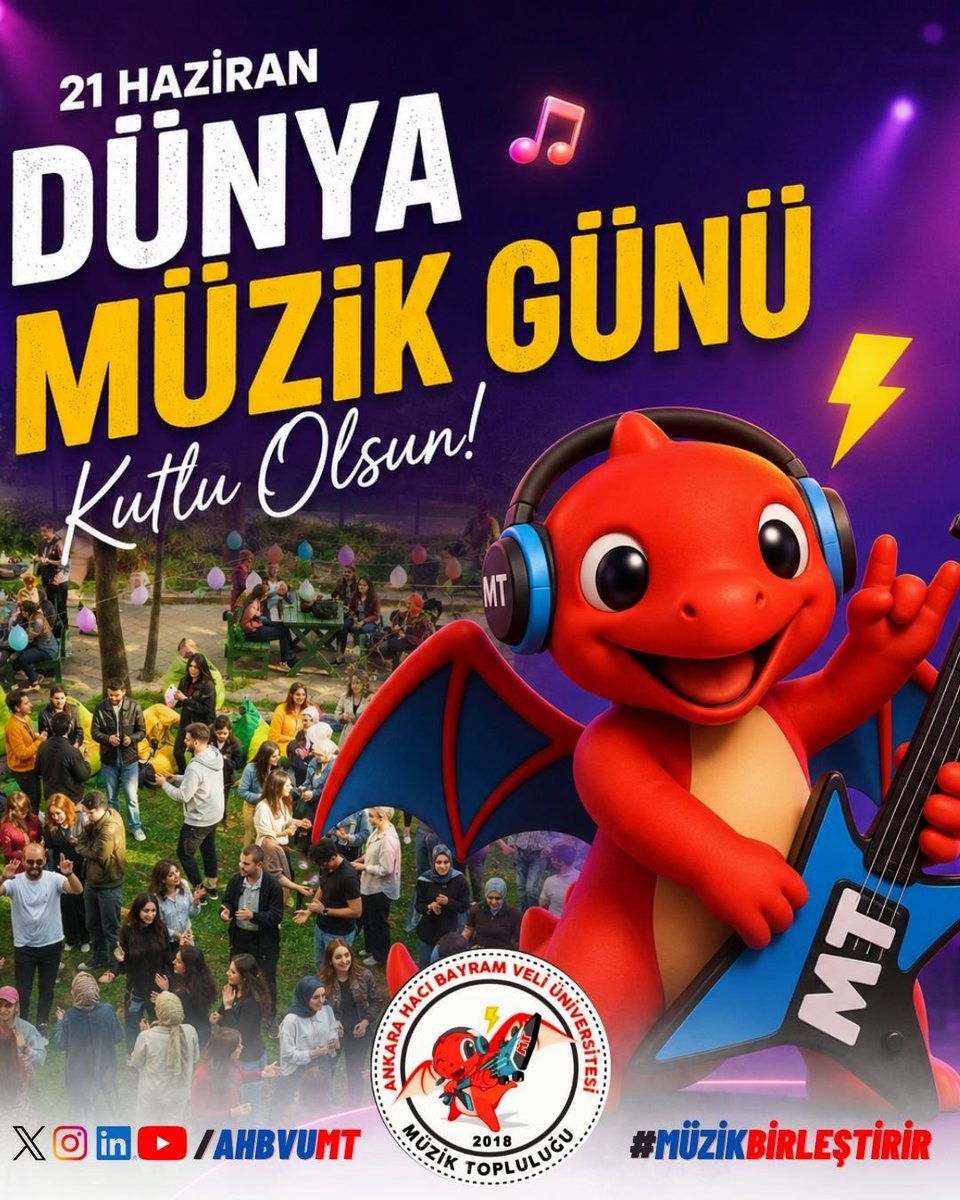AHBVUmt's tweet photo. Müziğin sesi nerede yükseliyorsa, biz tam olarak oradayız. Sesi açın, bugün bizim günümüz! ⚡
​
​#HBVMüzik #DünyaMüzikGünü #MüzikTopluluğu
#MüzikBirleştirir https://t.co/Md7n1GFJCh