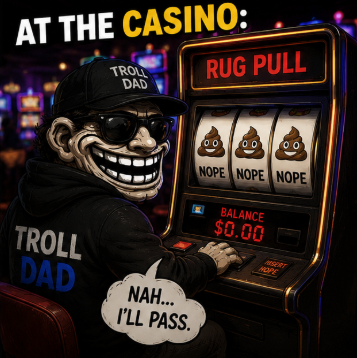 KillzXer0's tweet photo. The casino asked:

“Where’s your all in?” 🎰

TrollDad said:

“On the Movement” 🧌

😂 Memes
🔥 Good vibes
🚀 Building together
The house always wins…
Unless the house is TrollDad 😎

$TD

Post up some Memes https://t.co/P6xTDb5D32