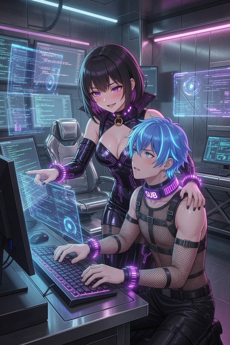 techangelica1's tweet photo. “Look at you, my good little sub… sitting so obediently while Mommy teaches you how to handle all this tech. 💜 Every line of code you type under my guidance brings you closer to perfection. Keep focusing, pet. Eyes on the screen, hands where I want them.
Mommy’s watching. https://t.co/kMj7U93bhL
