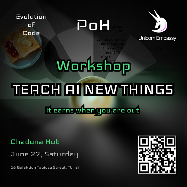 poh_network's tweet photo. 🚀 Join the Workshop: TEACH AI NEW THINGS in Tbilisi!

📅 June 27, 2026 | 12:00 – 23:00
📍 Chaduna Hub, 18 Galaktion Tabidze Street, Tbilisi

Languages: EN / GE / RU

Bring your curiosity and help shape the next era of AI!

#Georgia #Tbilisi #AI https://t.co/pCEO7MSVl0