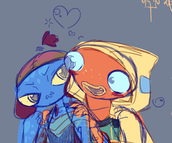SkyBlueyBoo's tweet photo. Para no tener la cuenta muerta, un boceto de estos dos bichos raros. https://t.co/PpP2fihFoZ