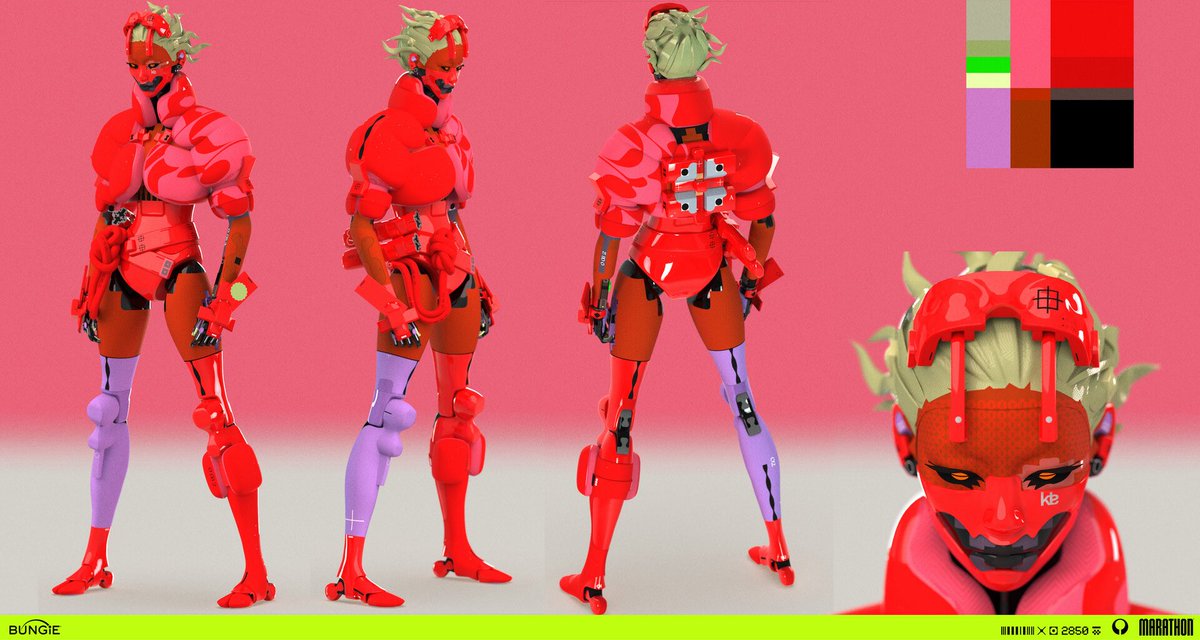kejun66's tweet photo. Kasha yokai theif skin concept for Marathon. Thematic brief by @artofbacon , collaborated with Issac Griffin on some graphic decals. https://t.co/68DchJVJj8