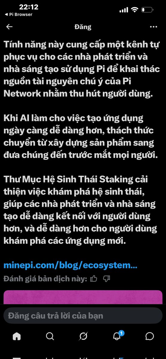 DoLieu_Pi's tweet photo. 🟣 KHI NGƯỜI DÙNG + HỆ SINH THÁI + AI HÒA LÀM MỘT, PI NETWORK ĐANG BƯỚC VÀO GIAI ĐOẠN TRƯỞNG THÀNH

Suốt nhiều năm qua, nhiều người vẫn nghĩ Pi chỉ là một đồng coin nhưng những gì Pi Core Team vừa công bố cho thấy bức tranh lớn hơn rất nhiều
✅ Hơn 60 triệu Pioneer tích cực
✅ AI đang làm cho việc tạo ứng dụng trở nên dễ dàng hơn bao giờ hết
✅ Các nhà phát triển có thể xây dựng sản phẩm bằng AI
✅ Hệ Sinh Thái Staking giúp ứng dụng tiếp cận hàng chục triệu người dùng
✅ Người Dùng và Doanh Nghiệp chủ động hỗ trợ những tiện ích mà họ thấy có giá trị

Đó chính là sự kết hợp của :
Con Người + AI + Hệ Sinh Thái
Trước đây, khó khăn nhất là tạo ra sản phẩm
Ngày nay, AI đã làm điều đó trở nên đơn giản hơn
Thách Thức Mới không còn là :
"Làm sao để viết ra một ứng dụng ?"
Mà là :
"Làm sao để hàng chục triệu người biết đến và sử dụng ứng dụng đó?"
Pi Network đang cố gắng giải quyết bài toán ấy
Nếu thành công, Pi sẽ không chỉ là một Blockchain . Mà sẽ trở thành :
🌎 Một nền kinh tế số
🤖 Một hệ sinh thái AI
👥 Một mạng lưới hơn 60 triệu người dùng thực
🛒 Một thị trường nơi ứng dụng, doanh nghiệp và người dùng cùng phát triển . Và khi :
Người Dùng + Hệ Sinh Thái + AI hòa làm một ...
Có lẽ chúng ta đang chứng kiến không phải sự khởi đầu, mà là sự trưởng thành trước khi bùng nổ của Pi Network 🟣🚀
#PiNetwork #AI #Web3 #PiAppStudio #PiEcosystem #Pioneer #FutureOfMoney #OnePiOnePi #HumanCenteredAI #DigitalEconomy
