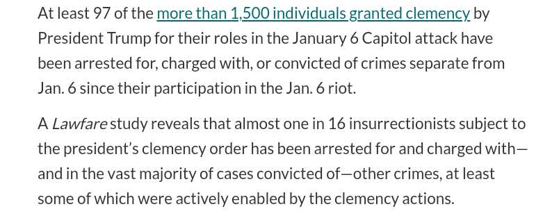 Troopcar2003's tweet photo. @cotton1776 @anders_aslund Your cult master seems to love criminals. He pardoned all the lunatic and dangerous J6ers, 97 of whom so far have gone on to commit other crimes. They are the murderers, rapists, and lowlife thieves. https://t.co/g8rKAisxGm