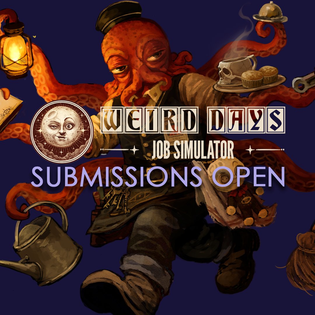 weirddaysevent's tweet photo. ⚠️Weird Job Sim Wanted⚠️
Hey weirdos! Submissions are now open for Weird Days: Job Simulator.

https://t.co/bk71RCVkiT

🗓️ Submission deadline: July 5, 2026

#indiegames #indiedev #gamedev #gaming #weirddays #jobsimulator https://t.co/zDfeCtsWyJ