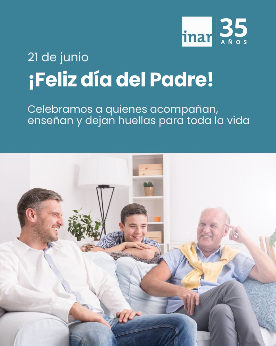 inarargentina's tweet photo. En este Día del Padre, saludamos a todos los padres que forman parte de nuestra comunidad: pacientes, familiares, profesionales y colaboradores.

Desde INAR, les deseamos un muy feliz Día!

#diadelpadre #inar #buenosaires #salud #rehabilitacion #argentina https://t.co/JhAe4JjsTG