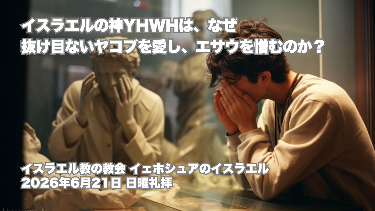 DWJesusChurch's tweet photo. イスラエルの神YHWHは、なぜ抜け目ないヤコブを愛し、エサウを憎むのか？
イスラエル教の教会 イェホシュアのイスラエル 
2026年6月21日 日曜礼拝
YouTubeライブ 10:30〜（録画残します）
https://t.co/8jxiCzGWFt https://t.co/9t6tZcJvQ6