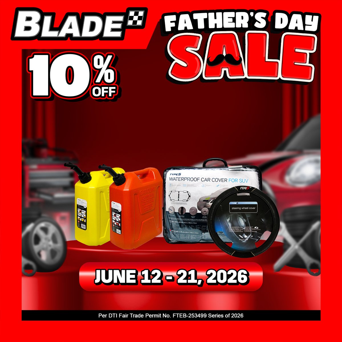 BladeAutoCenter's tweet photo. Happy Father's Day! 👔 🥳

🔥 Up to 50% OFF on selected items
📅 Father's Day Sale until June 21, 2026

Shop now and find the perfect gift for Dad while the deals last!

*On selected items only.

#BladeAutoCenter #BladePH #itsbladeitsbetter 
#FathersDaySale #FathersDayPromo https://t.co/90uzFbM4nW