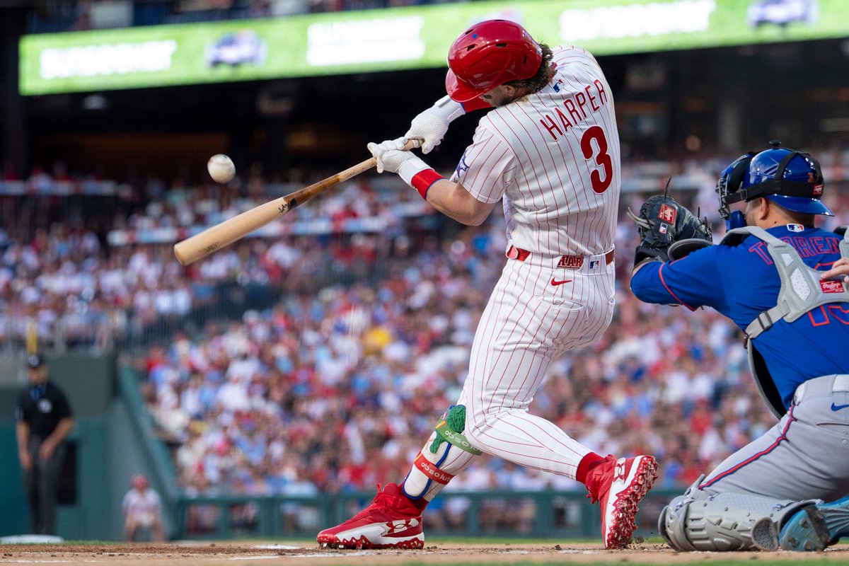 MLBStats's tweet photo. Bryce Harper has 41 career home runs against the Mets, most among all active players! https://t.co/dF6ECNU9om