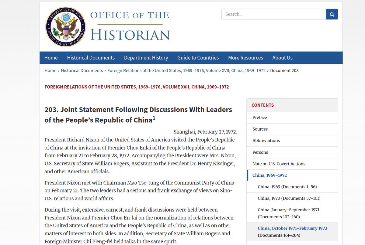 BrianJBerletic's tweet photo. The US government as part of its agreements with Beijing, admits Taiwan is part of China...

"The U.S. side declared: The United States acknowledges that all Chinese on either side of the Taiwan Strait maintain there is but one China and that Taiwan is a part of China. The United States Government does not challenge that position." 

So why wouldn't China protect ALL of its territory with its navy, including its island province of Taiwan? 

Source: US State Department, Office of the Historian: https://t.co/tEicV60ZsD