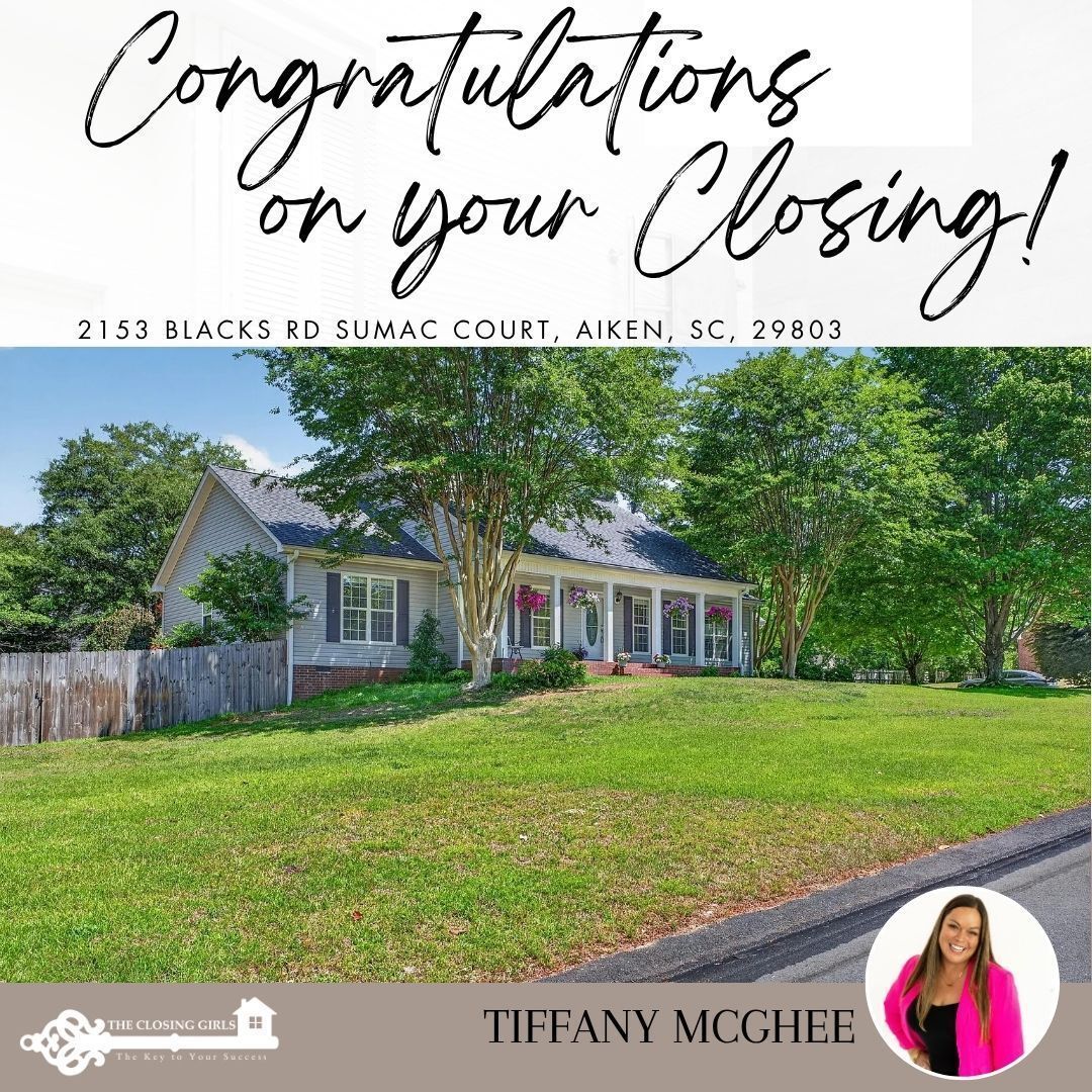ClosingGirls's tweet photo. 🎉 Congratulations on your closing! 🏡

105 Sumac Court, Aiken, SC, 29803 

Huge congrats to Tiffany McGhee for helping make this home a reality! 🌟 https://t.co/Em04feFtqt