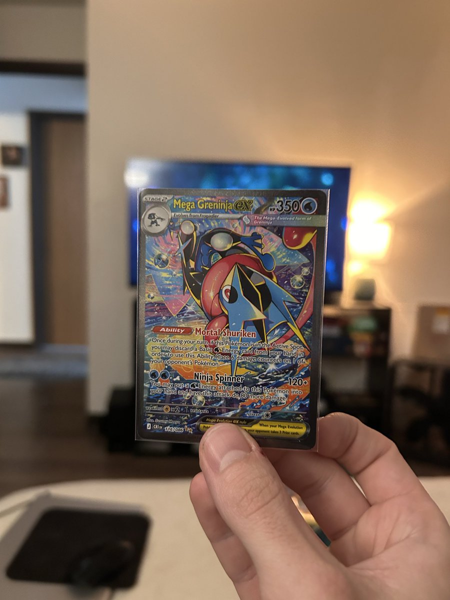 AnarchNomad's tweet photo. Got the Johto starters yesterday and another Mega Greninja SIR today 🥹🥹 https://t.co/ZEFyHslvTN