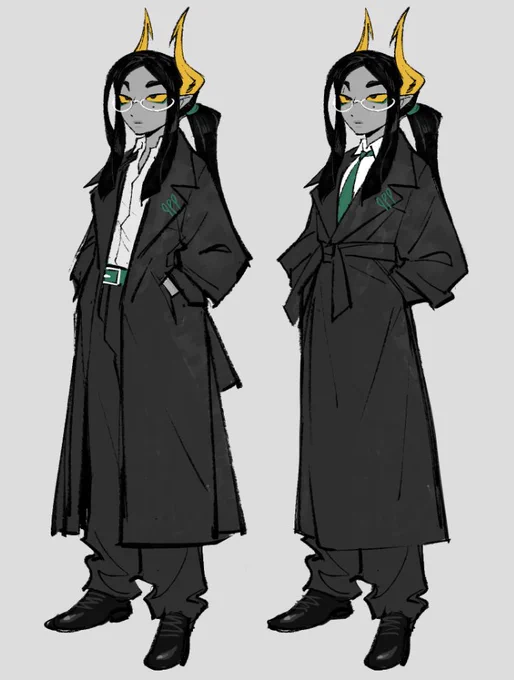 been obsessed with drawing trenchcoats lately. it just looks gewd