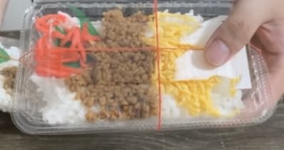 minae's tweet photo. ルーマニア国旗みたいな弁当🇷🇴 https://t.co/NDwFixs1Zx