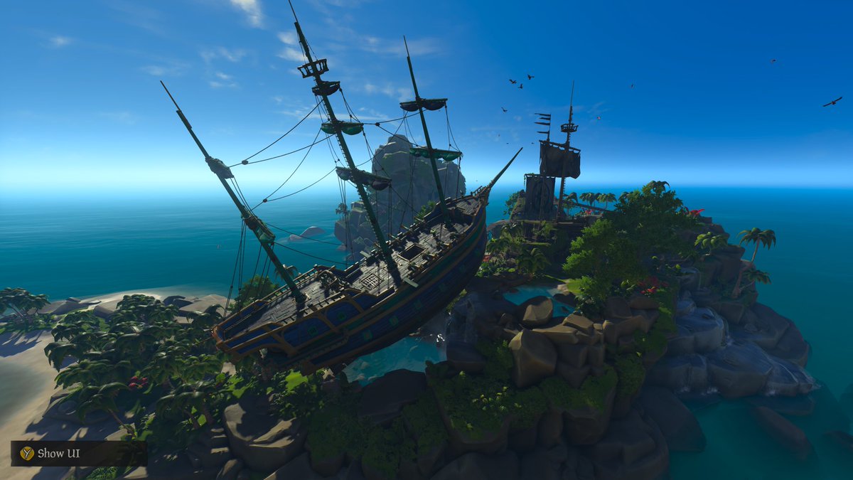 ccfert's tweet photo. @SeaOfThieves new custom seas, is it okay that I park my ship there? Was getting a bit wet below deck. 
#SeaOfThieves #customseas #SOT https://t.co/ViKGDMBZl2