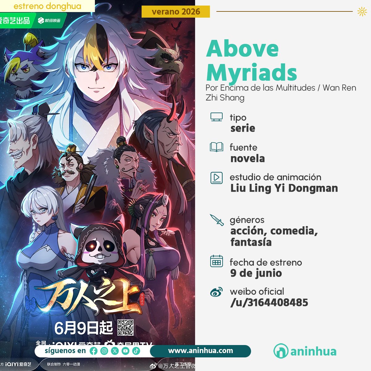aninhua's tweet photo. ¡La guía de estrenos de Verano 2026 ya esta aquí!    

¿Qué es lo que más esperas de esta nueva temporada?

#aninhua #anime #donghua #aeni https://t.co/lZp4xcK0Zc