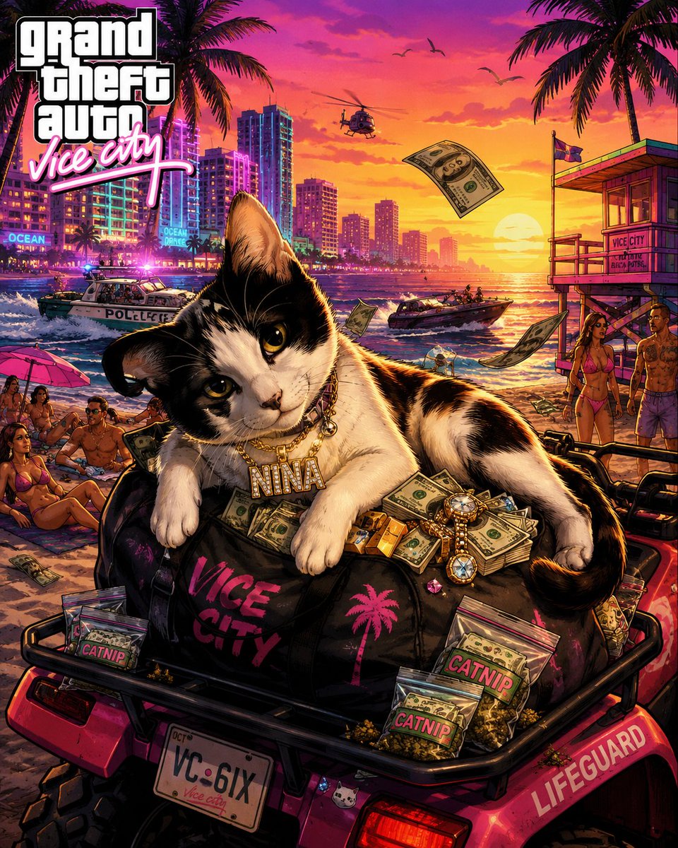 InkedEternally's tweet photo. Been turning people into GTA 6 Character Art and decided to turn my 3 cats into character art.  Hit me up if you want to be turned into a GTA character or your pets.
#gta #gta6 #grandtheftato #characterart #pets https://t.co/w0sZFt3hcP