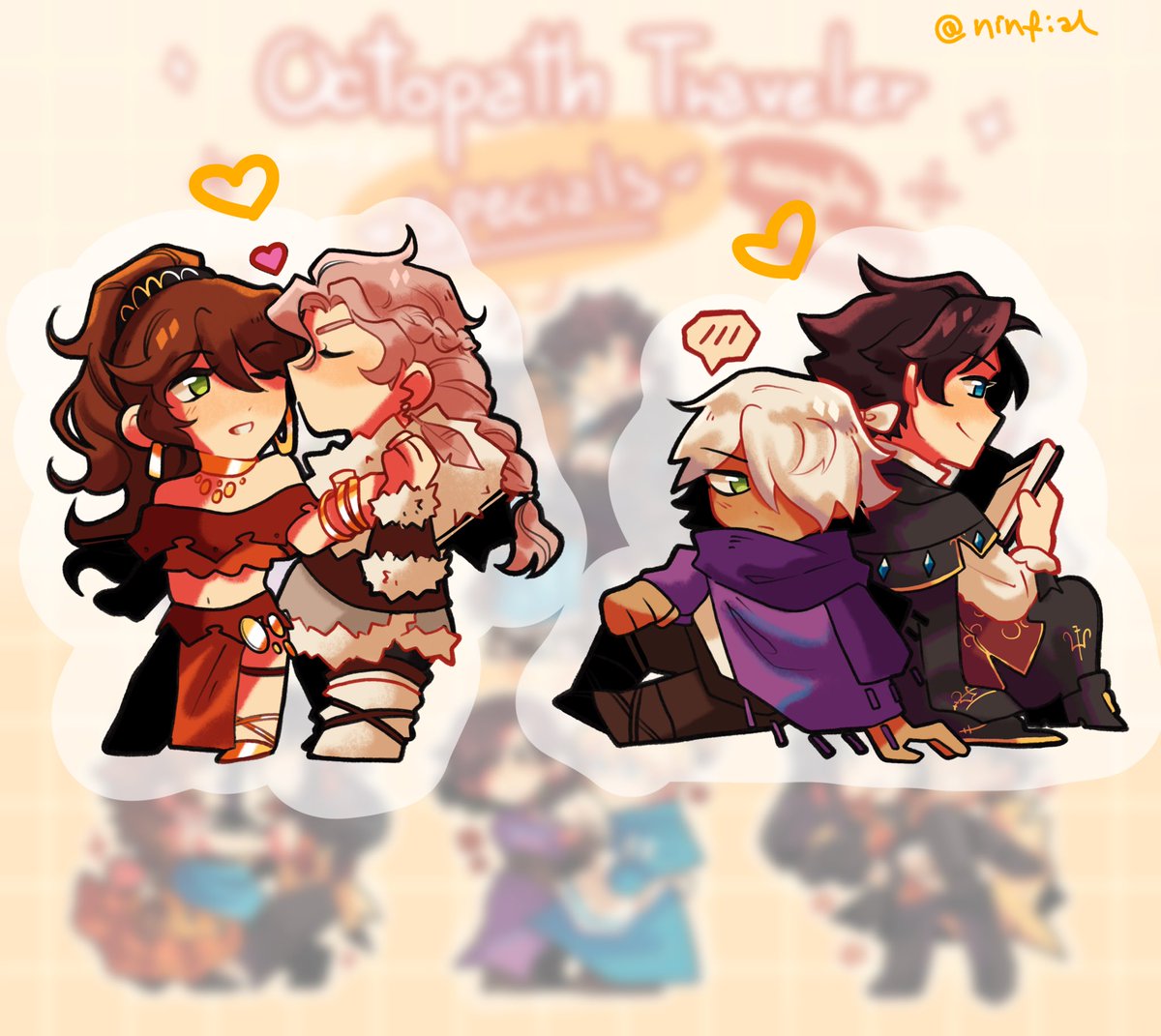 ninfial_'s tweet photo. Two new additions to the octopath ship keychains! 
❤️🩷 💜🖤 https://t.co/z5fUuQ5qOu