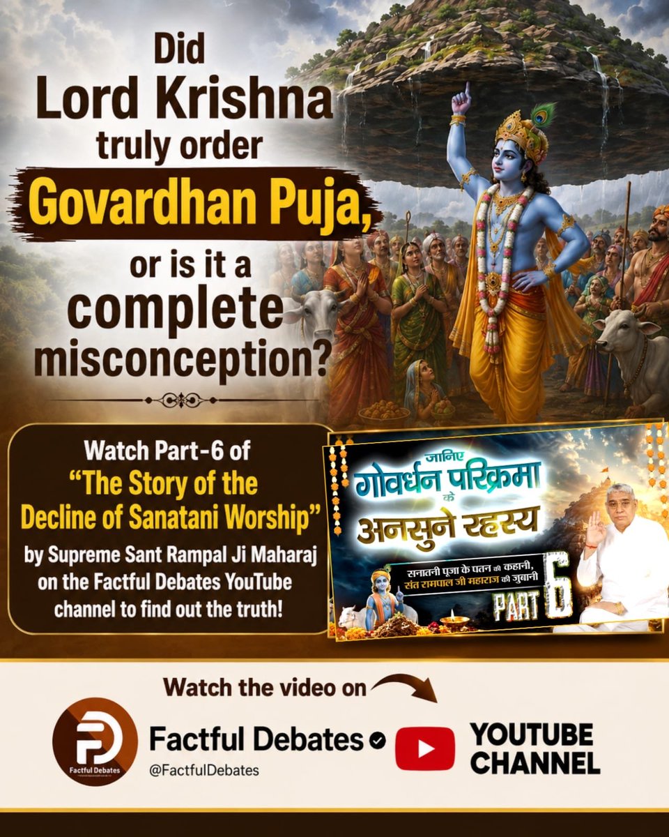 Preetmehta1313's tweet photo. Did Lord Krishna truly order Govardhan Puja, or is it a complete misconception?
#गोवर्धनपरिक्रमा_केअनसुनेरहस्य https://t.co/sXjIxiuZqQ