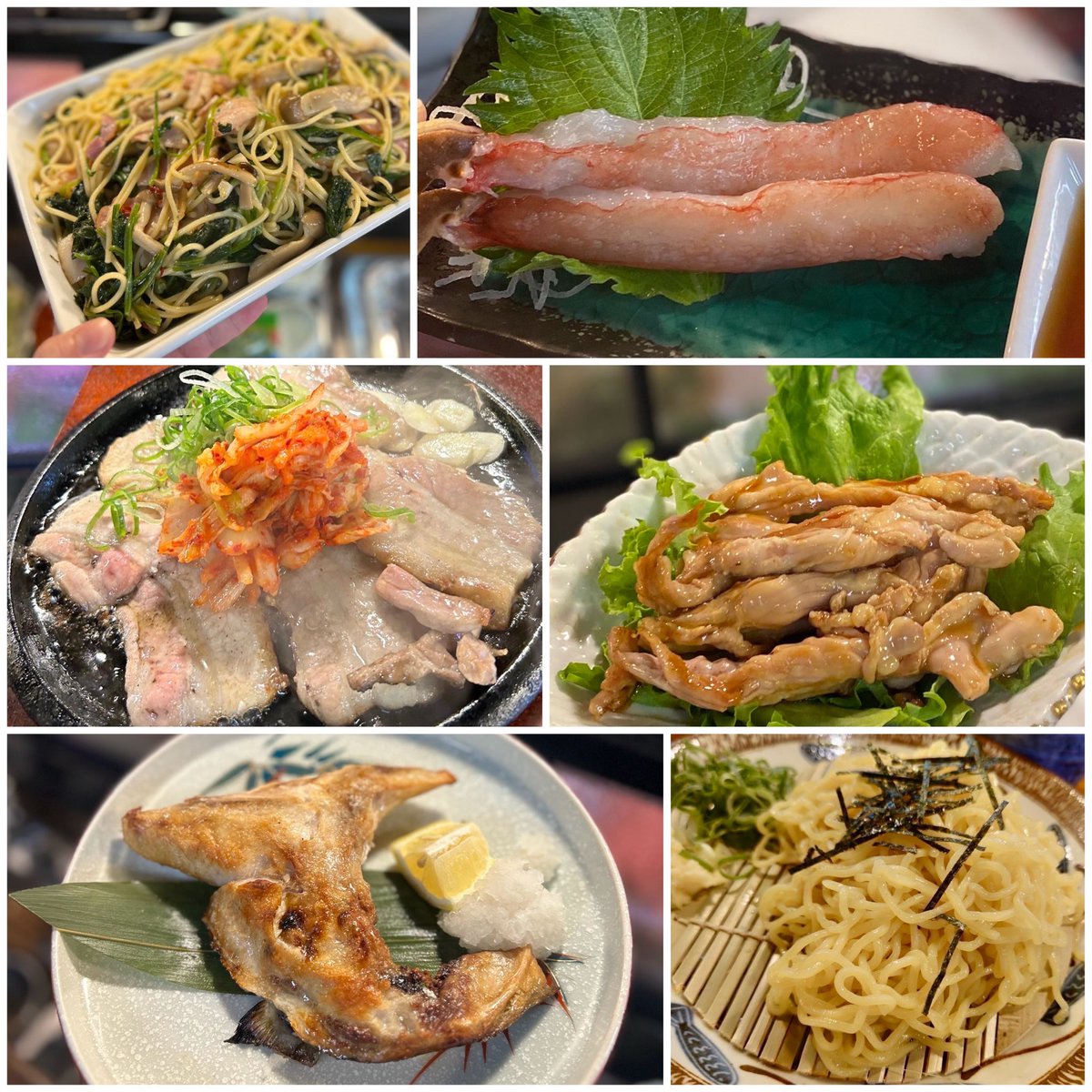 sumibi_non's tweet photo. 15時Open！カンジャンズワイガニ！豚バラキムチ鉄板、ブリカマ焼、セセリ香草焼、クラゲ梅肉和え、高菜のポテトサラダ、ベーコンほうれん草ペペロンチーノ、青菜大根漬、しらす京揚げ和え、マグロネギ和え、ざる中華、焼アジ土佐酢和え、タコとネバネバ納豆、レンコンたらこ和えなど！昼から乾杯です！ https://t.co/CCJgZK97s6