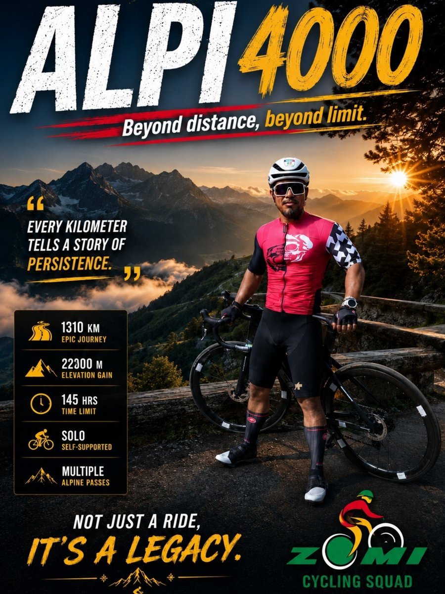 Richard77Hau's tweet photo. 🚲 𝗔𝗟𝗣𝗜 𝟰𝟬𝟬𝟬 🚲  
🔮 𝗡𝗜 𝟭 : 𝗞𝗜𝗣𝗔𝗡𝗧𝗔🔮   
🇮🇳 20.06.2026 🇮🇹  
𝐙𝐎𝐌𝐈 𝐂𝐘𝐂𝐋𝐈𝐍𝐆 𝐒𝐐𝐔𝐀𝐃
Hat un hang un!Legacy f𝘰𝘳 𝘡𝘰𝘨𝘢𝘮 !
💪𝐋𝐄𝐓'𝐒 𝐆𝐎, 𝐙𝐎𝐌𝐈! 🚴‍♂️  

⛰️ 𝗧𝗛𝗘 𝗜𝗧𝗔𝗟𝗜𝗔𝗡 𝗝𝗢𝗕 
🕦 𝗙𝗹𝗮𝗴 𝗢𝗳𝗳: 10:30 AM IST https://t.co/tMEWaP7svM