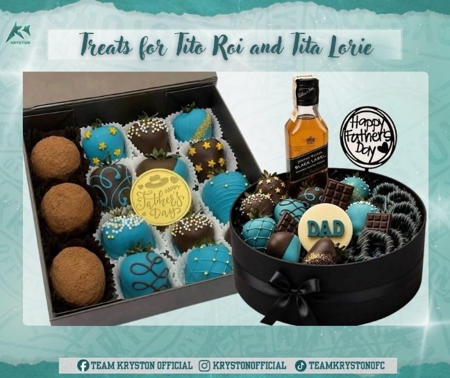 krystonofficial's tweet photo. Celebrating two incredible parents who deserve all the love (and sweets!) today. 

A special treat for Tito Roi for being such a wonderful, guiding dad to Anton, and to Tita Lorie for beautifully taking on the role of both mom and dad to Krystal. 

Your strength, love, and dedication never go unnoticed. Happy Father’s Day to you both! 

– from KrysTon Stunners

#KRYSTON | #KrystalMejes | #AntonVinzon