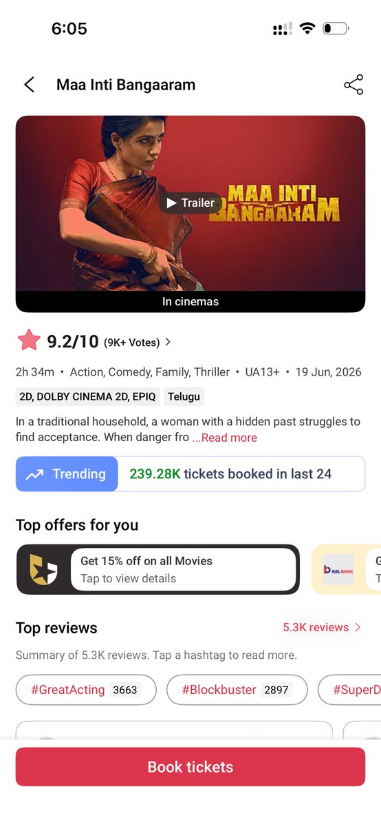 VivekVital3's tweet photo. #MaaIntiBangaaram 🔥🔥🔥
#Peddi🤮🤮🤮

Ela ra babu 400cr vesukunnaru 🤡🤡

Note :- As for mega logics 🙏🏻🙏🏻🙏🏻🙏🏻 https://t.co/WEs12AC2Lu