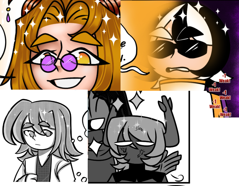 StarMasked420's tweet photo. Considerando dejar de poner el brillito en ciertos personajes de mi comic, sigo olvidando ponerlos y pues, tengo el pensamiento de que si algo se me sigue olvidando significa que no es realmente importante

lo ladilla no es quitarlos, es solo quitar una capa y ya https://t.co/z8AYGcoVIV
