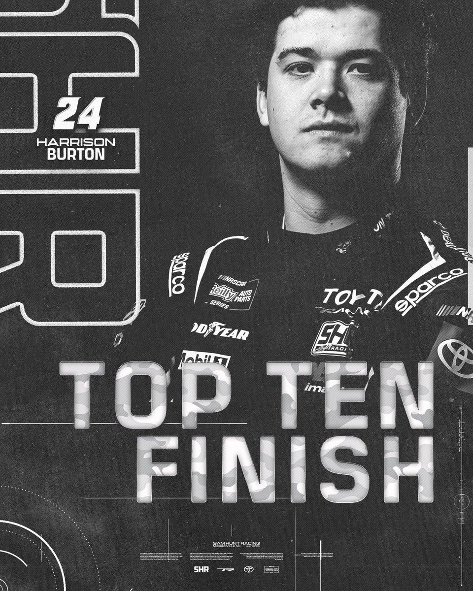SamHuntRacing's tweet photo. A much-awaited first top-10 of the season for @HBurtonRacing and the 24 team 🔥👊 https://t.co/jvc3gB2CQk