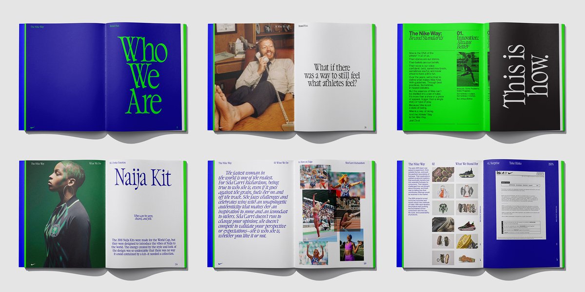 urboib's tweet photo. Design for The Nike Way from 2024. A 400-page book supporting a reset of brand strategy and standards. https://t.co/nwnKjQSuZ0