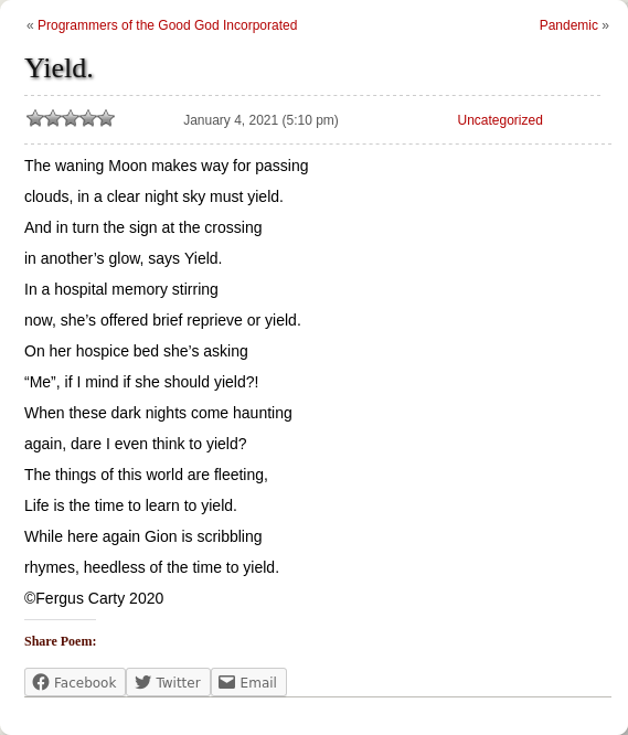 GionNewGion's tweet photo. "Yield."
#poem #poetry #Couplets for #Couples #EnglishGhazal
#Life #Love #Marriage #Cancer #Death https://t.co/hJ5gWkbuHo