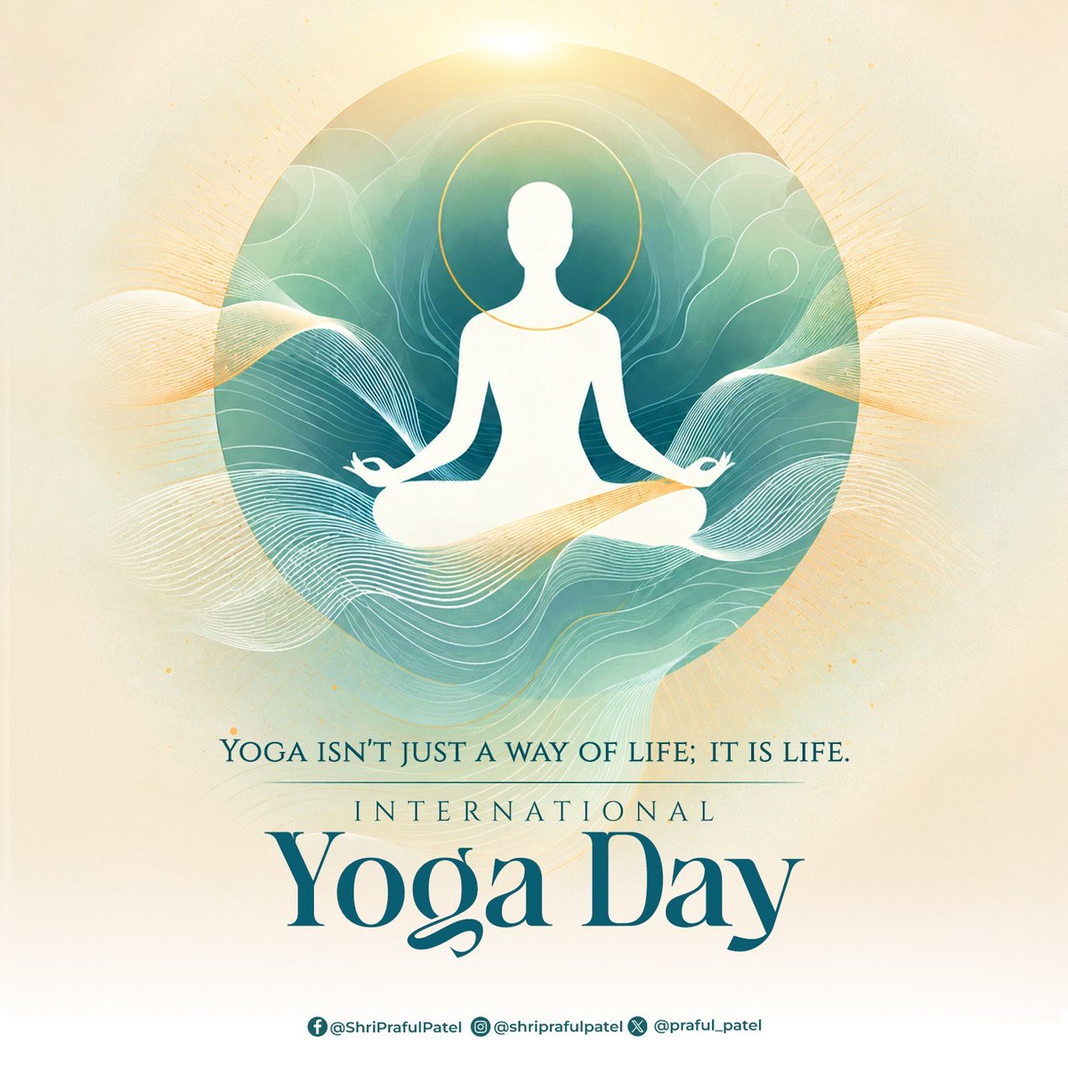 praful_patel's tweet photo. On International Yoga Day, let us commit to making yoga a part of our daily lives. ​Yoga is about bringing harmony to our body, mind, and soul. In our busy routines, taking care of both our physical strength and mental health is essential to adding true quality and value to our lives.
​Today, let us take a step toward a healthier, happier, and more balanced lifestyle. Best wishes to everyone on #InternationalYogaDay!

#YogaEveryday
#YOGAFORVASUDHAIVAKUTUMBAKAM