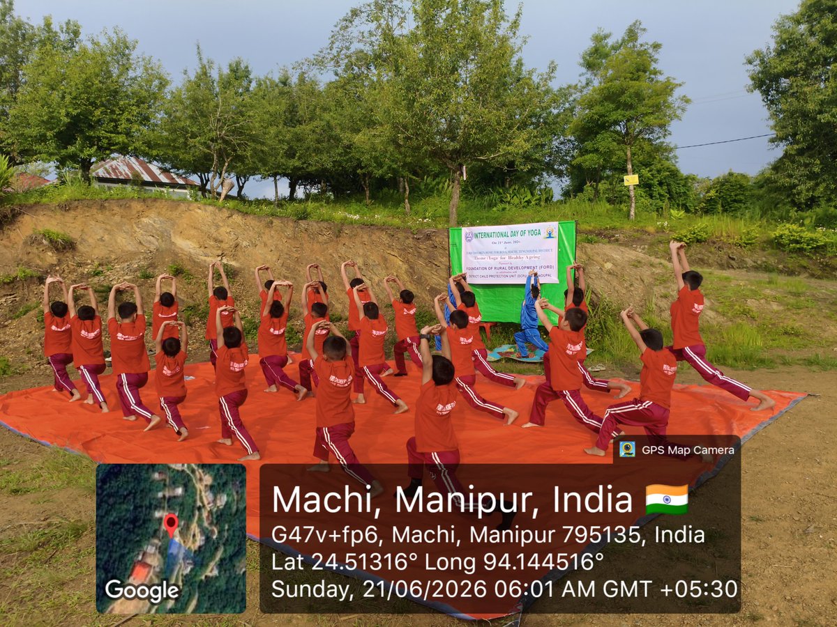 Deva1774464's tweet photo. 🧘‍♀️ International Yoga Day 2026 celebrated at Ford Children Home, Machi, Tengnoupal by DCPU TPL in collaboration with Ford . Children and staff participated enthusiastically, embracing the message of health, mindfulness, and well-being through yoga.
#InternationalYogaDay2026 #Yoga https://t.co/hr3edUJMIJ