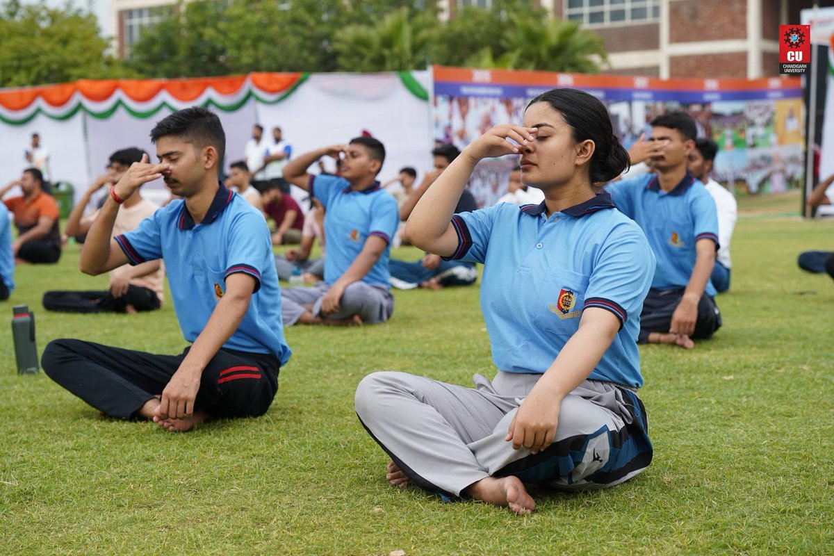 Chandigarh_uni's tweet photo. The International Day of Yoga aims to raise awareness about the numerous benefits of practicing yoga and promote overall health and well-being.

As yoga is a beautiful journey of self-discovery and well-being, today, Chandigarh University celebrated the International Day of Yoga to embrace the ancient practice that unites us in mind, body, and spirit. 

Chandigarh University's celebration of the International Day of Yoga demonstrates their commitment to promoting a healthy lifestyle among their students and the broader community. 

Delve into the visual journey of the International Day of Yoga celebrations at the CU Campus.

#InternationalYogaDay #InternationalDayOfYoga #YogaDay #Yoga #CU #ChandigarhUniversity