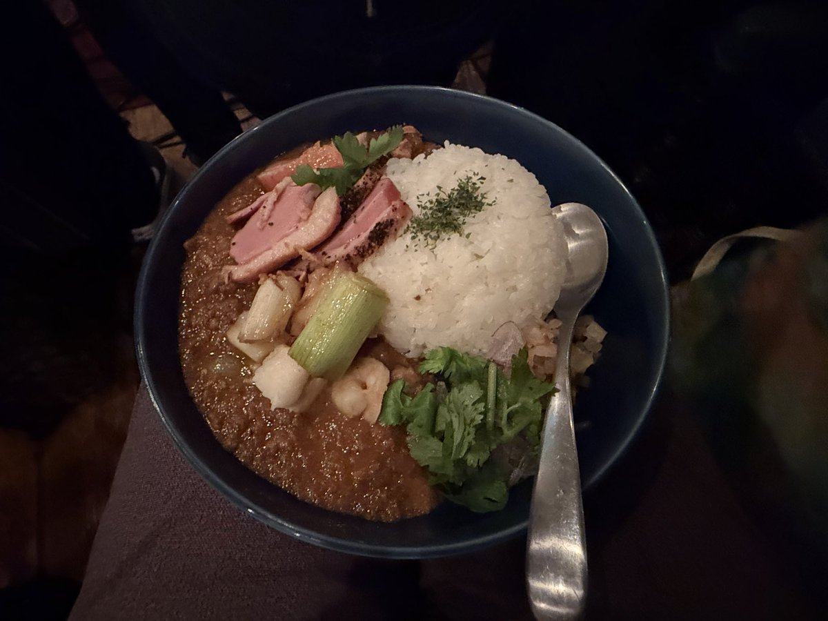 taui321's tweet photo. この日のカレーはカーネギー凱旋からの鴨ねぎ海鮮カレー🍛
色んな意味でうまい😋 https://t.co/pC4qBAFsbp