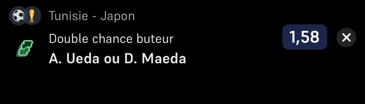 Only_Pronos's tweet photo. Prono pour ce match entre la Tunisie et le Japon: double chance Maeda/Ueda buteur. Maeda a marqué 5 fois sur ses 5 derniers matchs et peut etre important pour cette equipe japonaise, Ueda a fait une belle saison et est tres bon en 9, Faites gaffe sur vos mises! https://t.co/UJ7g1rSBwH